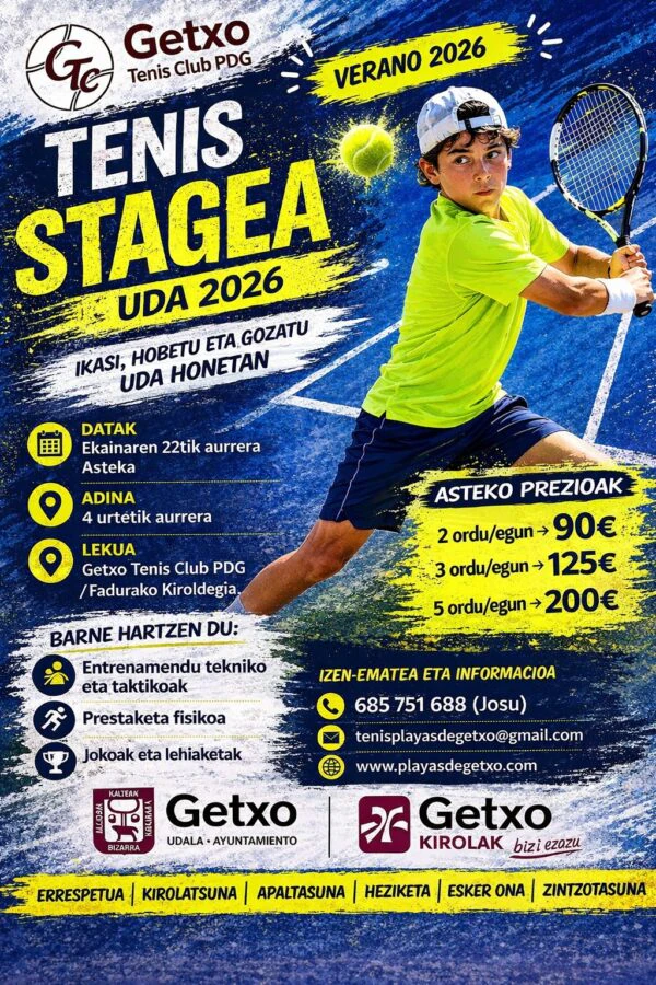 Tenis Stagea Getxo 2026